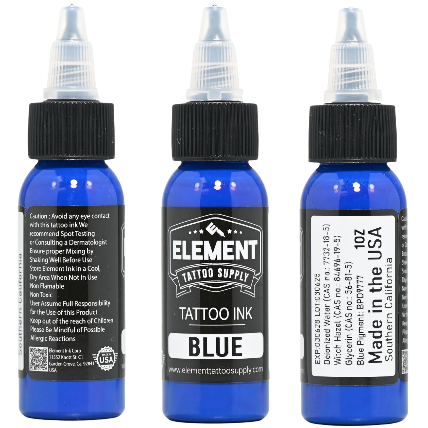 Element Tattoo Supply Ink Set | Red Yellow Blue | Professional Solid Colors for Human Skin | Bright Bold Pre-Dispersed Pigment | Essential Artist Beauty and Personal Care Element Tattoo Supply