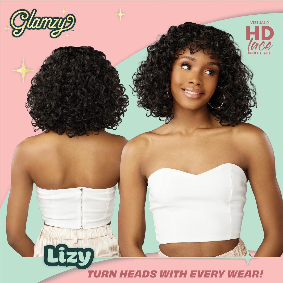 Sensationnel Glamzy Lace Crown Wig-Lizy, 1B OFFBLACK