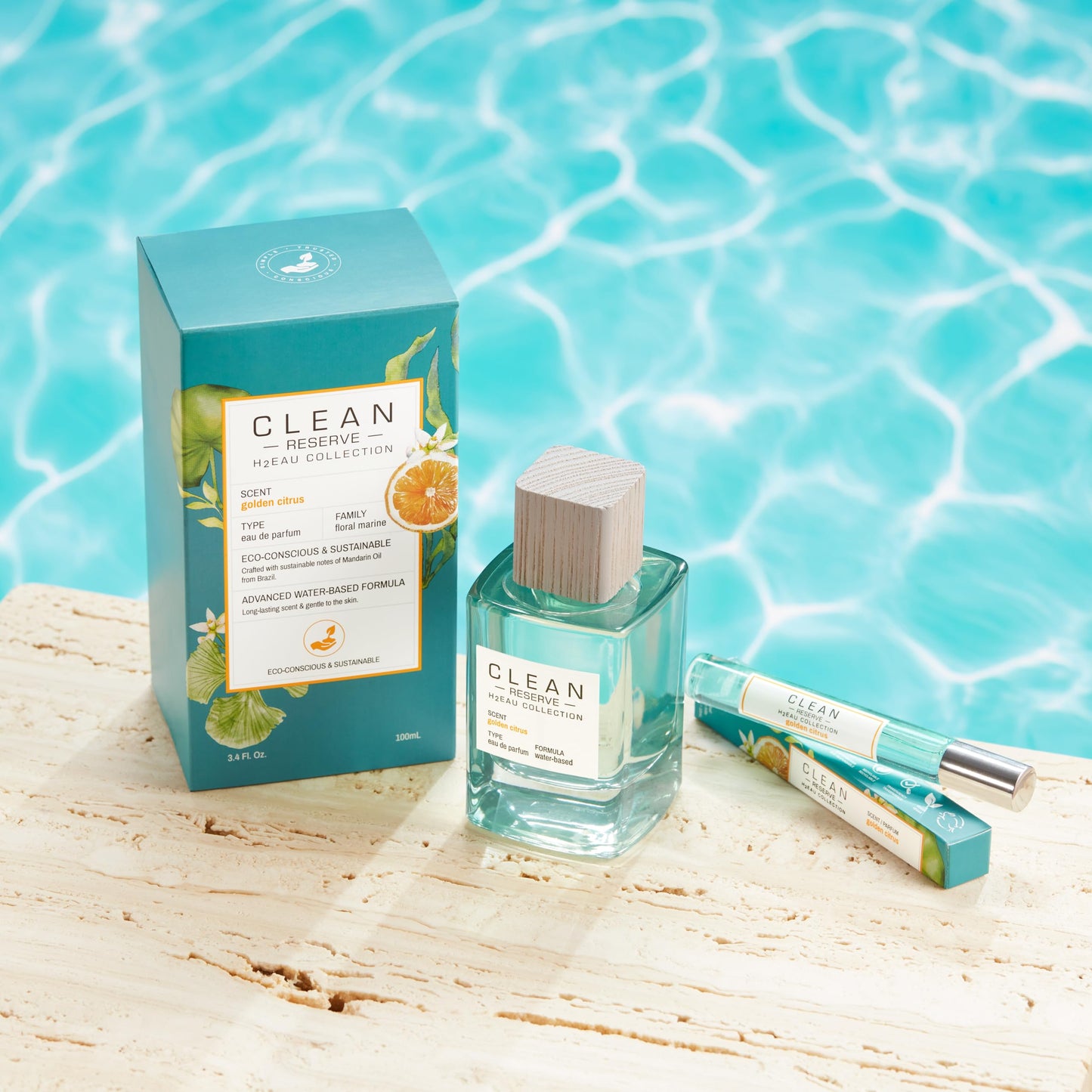 CLEAN H2EAU Golden Citrus 0.34 Fl Oz Beauty & Personal Care CLEAN