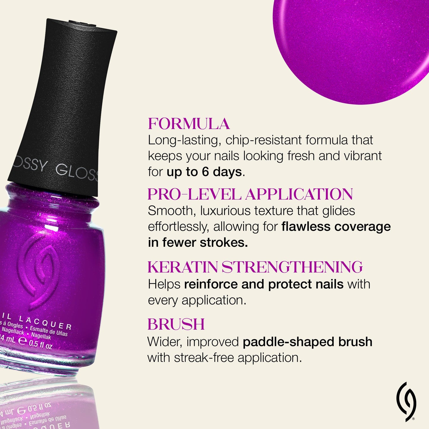 China Glaze CG Nail Lacquer Summer Reign - Vivid Purple Nail Polish, Quick Dry, Chip Resistant, Shimmer Glossy for Salon & DIY Manicure, 0.5 fl oz Beauty and Personal Care China Glaze