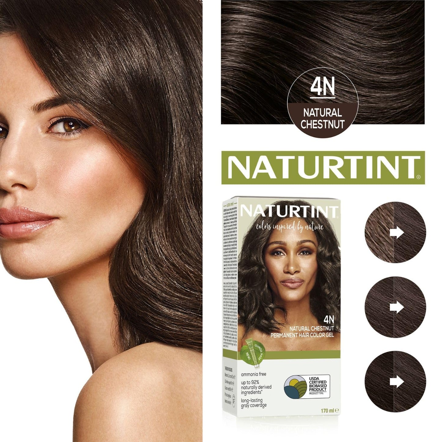 Natural Chestnut 4N 5.4 oz, Naturtint Hair Coloring Beauty & Personal Care Naturtint