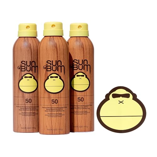 Sun Bum Original Moisturizing Sunscreen Spray SPF 50 with Sonny Sticker, Vegan and Hawaii 104 Act Compliant, Octinoxate & Oxybenzone Free, Broad Beauty & Personal Care Sun Bum