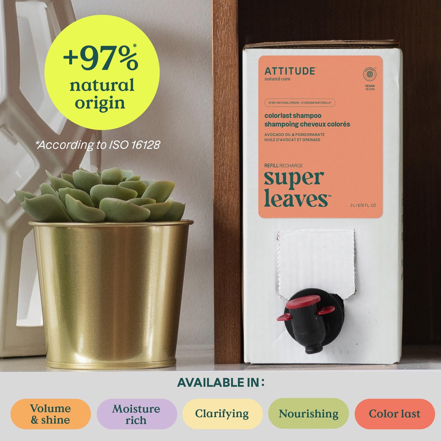 ATTITUDE Colorlast Hair Shampoo, EWG Verified, For Color Treated Hair, Protects Color, Naturally Derived Ingredients, Vegan and Plant Based, Avocado Beauty & Personal Care ATTITUDE