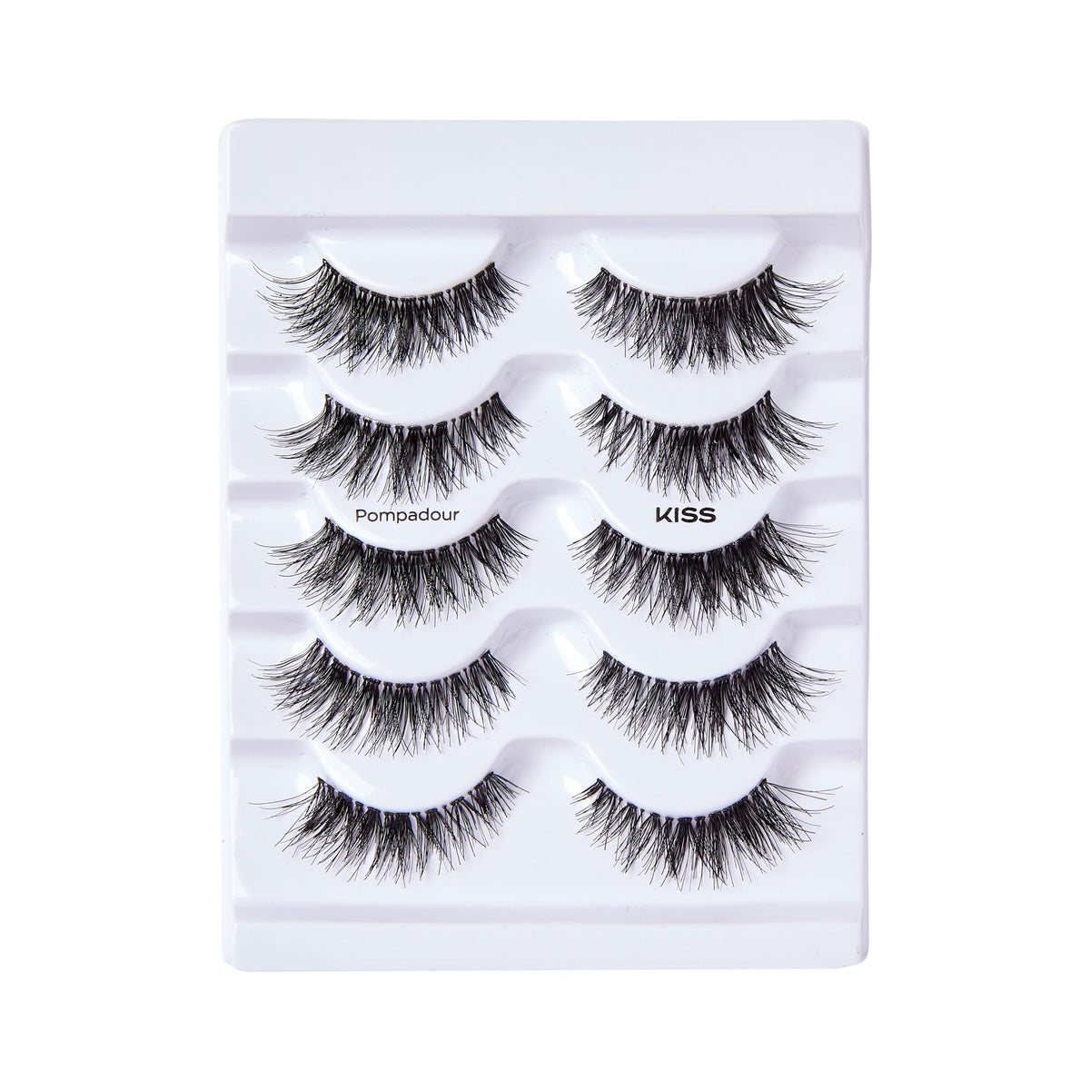 Kiss So Wispy, False Eyelashes, 'Pompadour', 16mm, Includes 5 Pairs Of Lashes, Easy to Apply, Reusable Lash Clusters