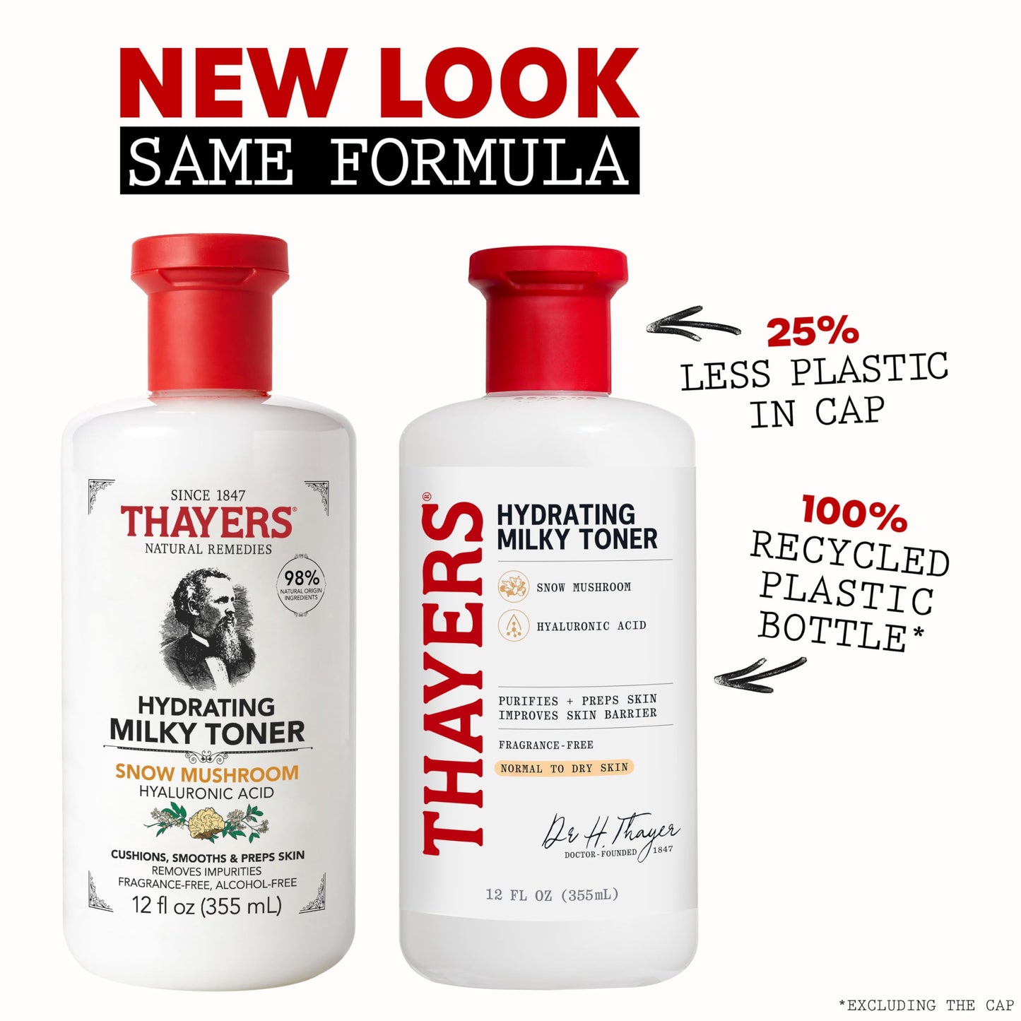 THAYERS Milky Face Toner Skin Care with Snow Mushroom Tremella and Hyaluronic Acid, Natural Gentle Facial Toner, for Dry and Sensitive Skin, 355mL Beauty & Personal Care THAYERS