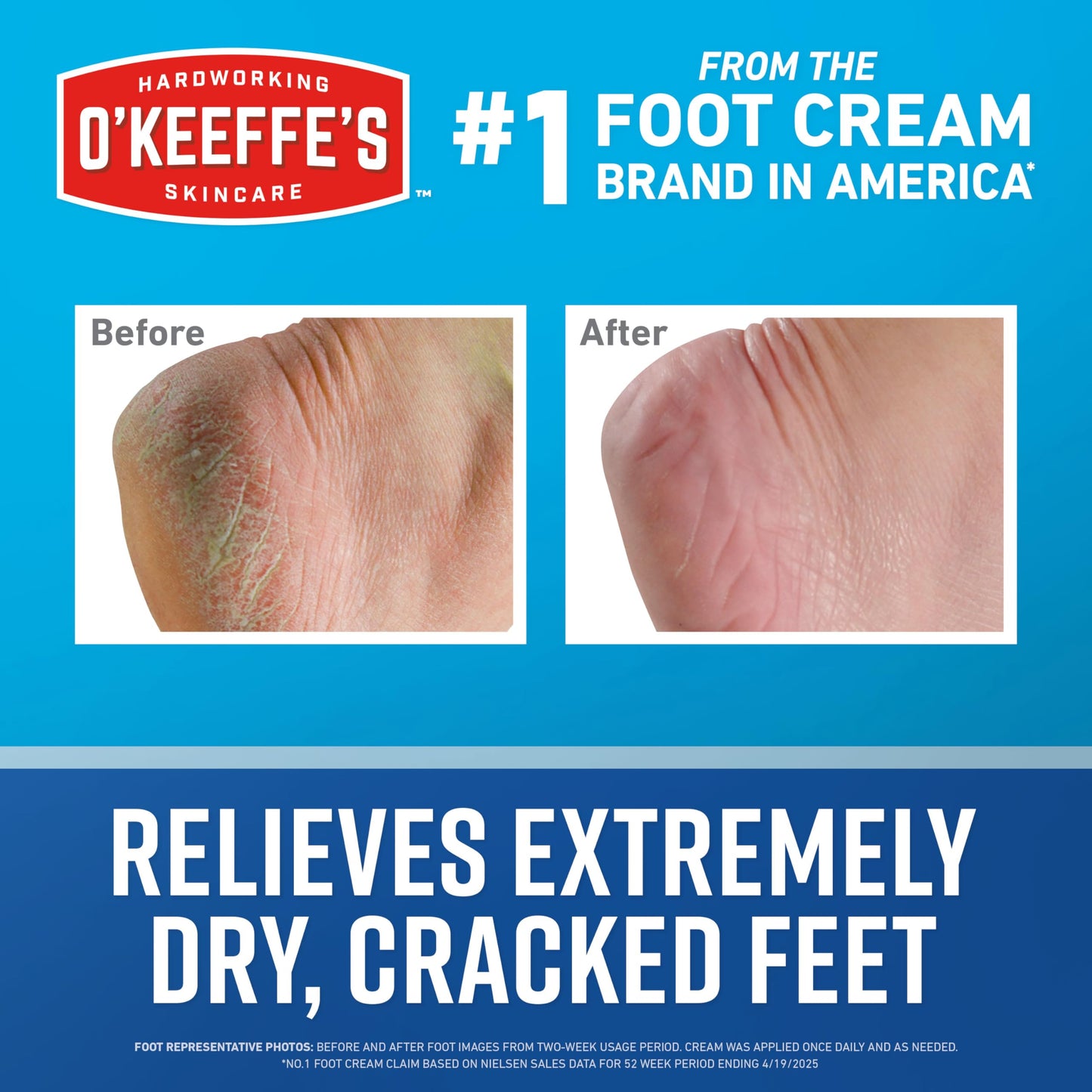 O'Keeffe's for Healthy Feet Foot Cream - 3.2 oz Jar (1 Pack) - Guaranteed Relief for Extremely Cracked, Dry Feet, Repairing Skincare, Instantly Boosts Beauty & Personal Care O'Keeffe's