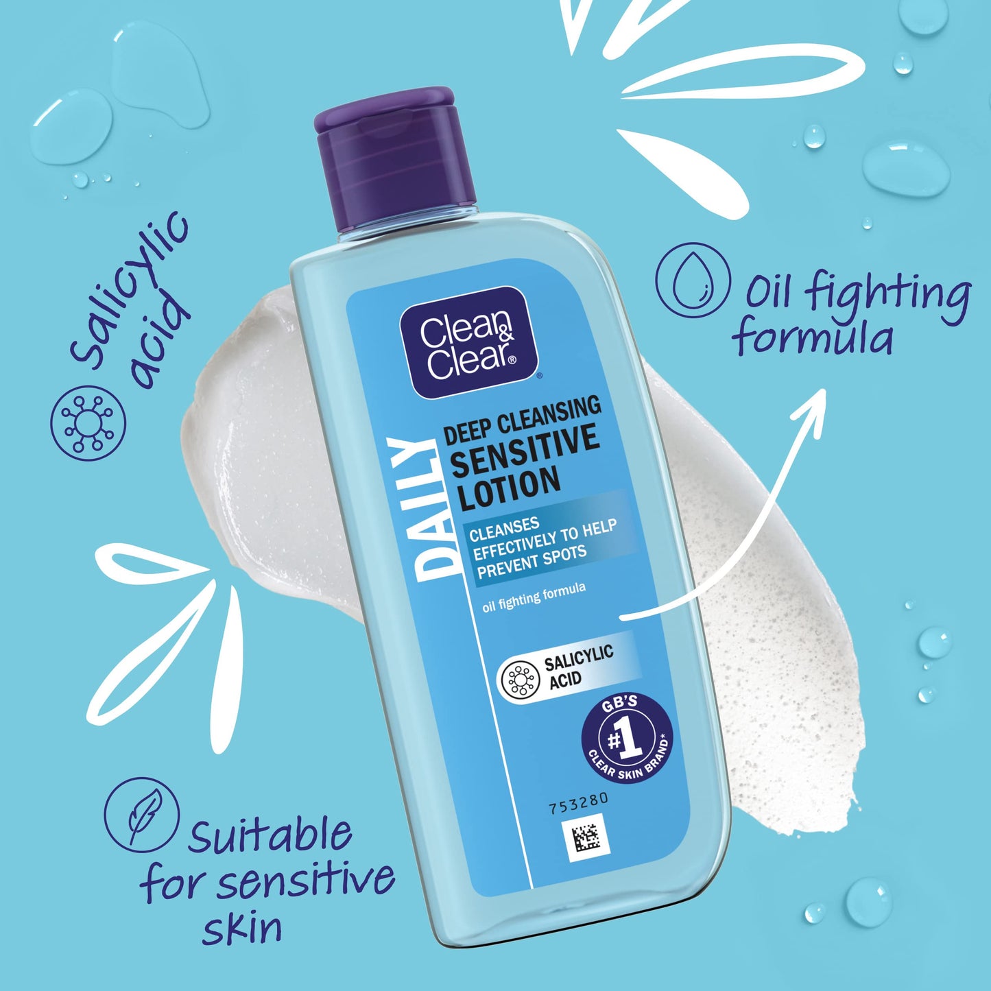 Clean & Clear Deep Cleansing Lotion - Sensitive (200ml) Beauty & Personal Care Clean & Clear
