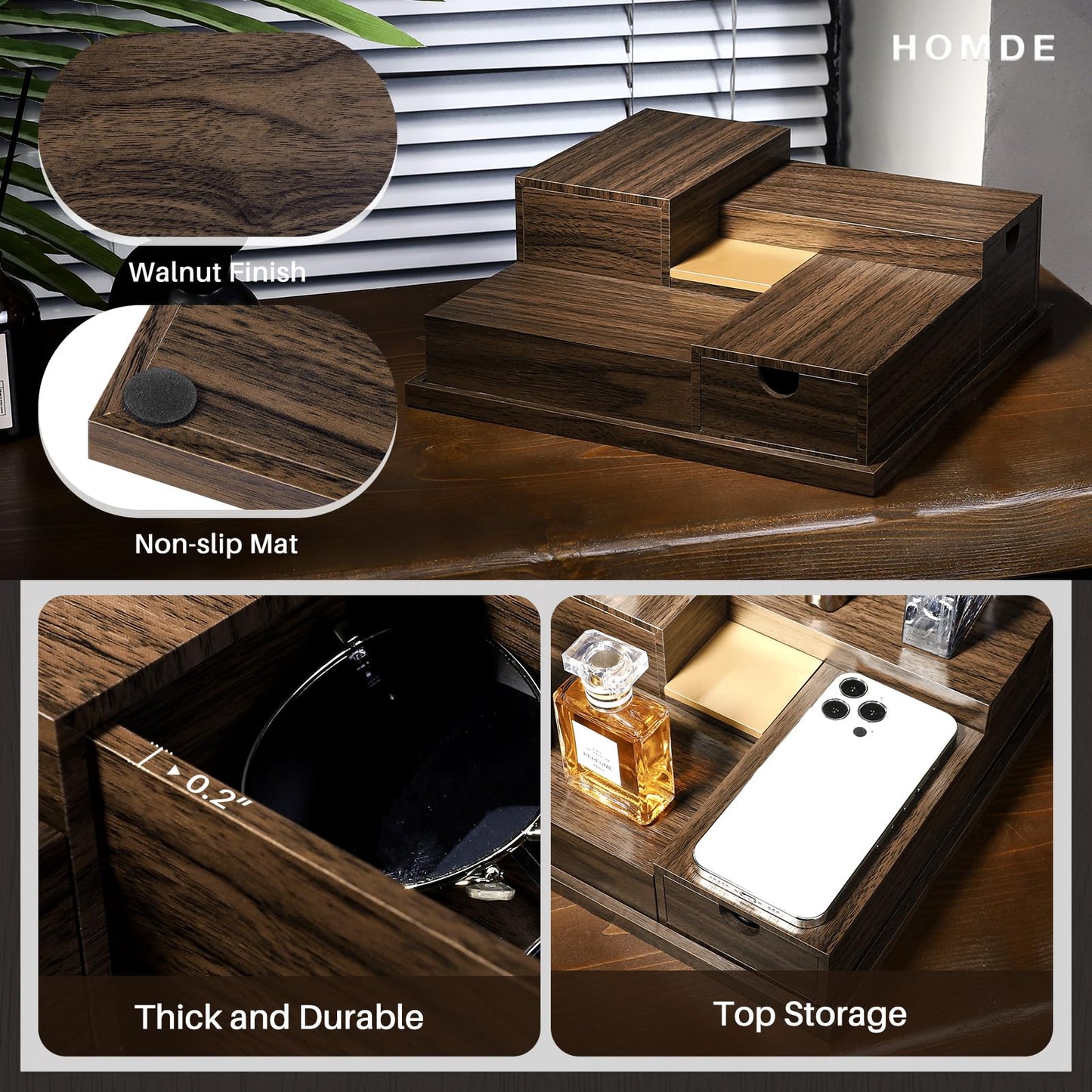 Homde Cologne Organizer - 4 Tier Perfume Display Tray with Hidden Drawers - Perfect for Men Essentials Accessories Beauty & Personal Care Homde
