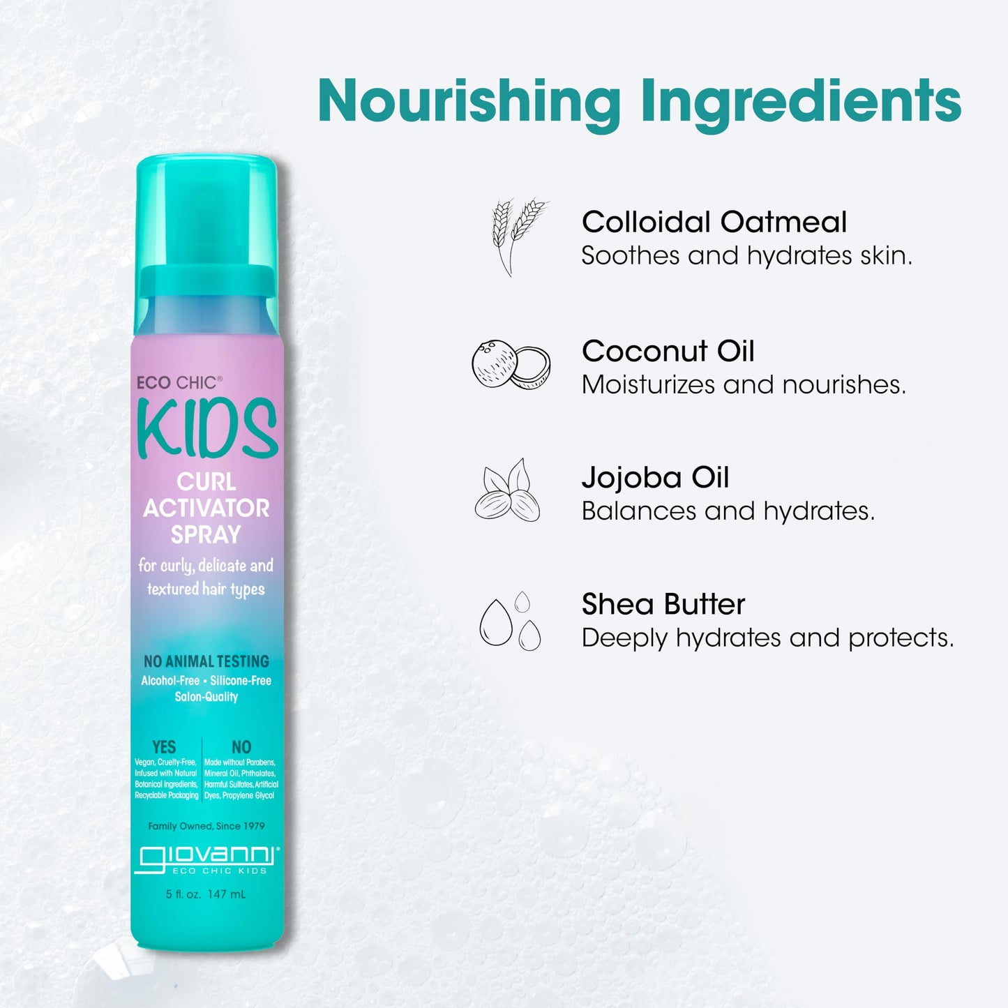 GIOVANNI Eco Chic Kids Curl Activator Spray - Curl Refresher Spray For Kids, Curl Refresher Spray For Curly Hair, Curl Revitalizer Spray For Curly Beauty & Personal Care GIOVANNI