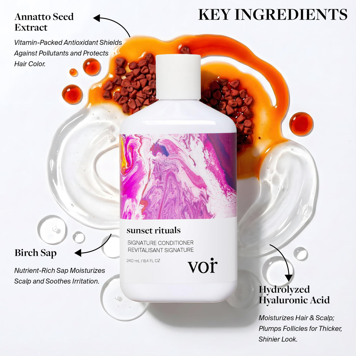 VOIR Sunset Rituals Signature Creamy Conditioner for Frizzy Hair 8.4 FL Oz