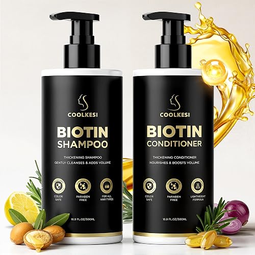 COOLKESI Tripeptide-Infused Biotin Hair Growth Shampoo and Conditioner Set, Onion Anti-Loss Volumizing Moisturizing Treatment for Soft Shine Hair Beauty & Personal Care COOLKESI