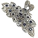 Women Fashion Retro Metal Alloy Rhinestone Large Size Fancy Hair Claw Jaw Clips Pins for Thick Hair (Ink-Blue Colour 1) Beauty & Personal Care Suoirblss