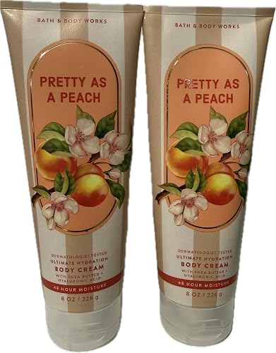 Bath & Body Works Women's Pretty As A Peach Ultimate Hydration Body Cream 8 Ounces Pack of 2 Beauty & Personal Care Bath & Body Works