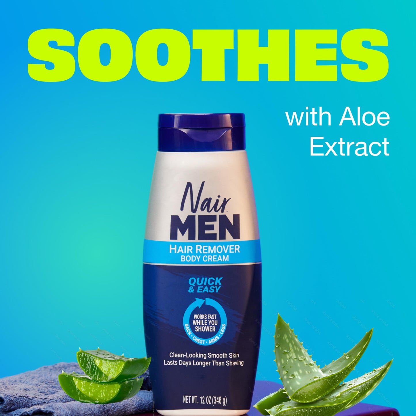 Nair Men Hair Remover Body Cream, Quick and Easy Body Hair Removal Cream for Men, Aloe and Lanolin, Dermatologist Tested, 12 Oz Beauty & Personal Care Nair