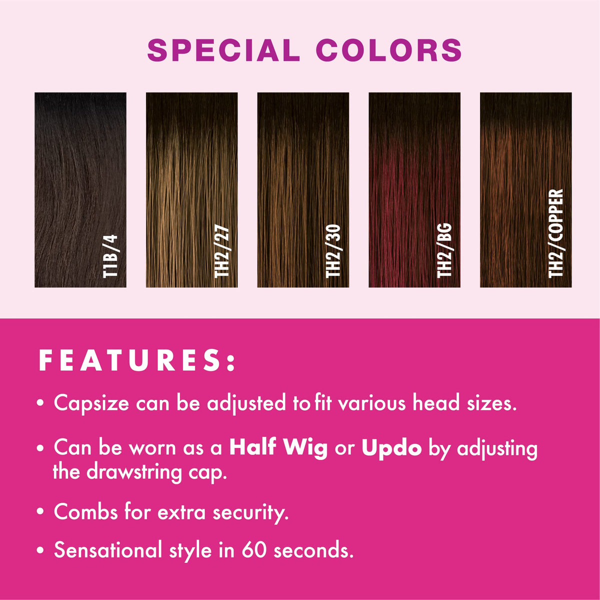 Sensationnel Instant Weave Half Wig-14, 2 DARKBROWN
