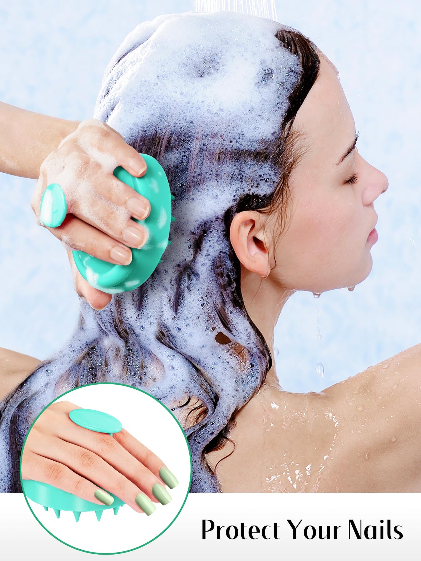 HEETA Scalp Massager Hair Growth 2-Pack, Soft Silicone Scalp Scrubber Shampoo Brush for Exfoliation Dandruff Removal Head Massage Stress Relax, Wet Beauty & Personal Care HEETA