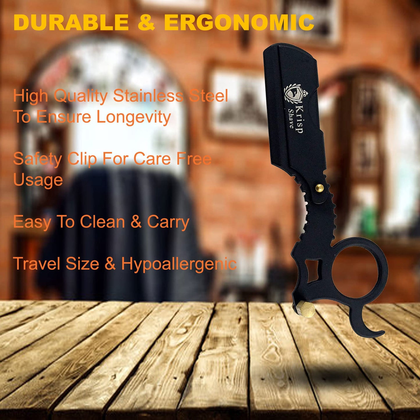 Professional Straight Razors For Men, Barber Razors Straight Edge Razor Kit For Close Shaving - Beard Cut Throat Finger Razor Safety Shavette With 10 Beauty & Personal Care Krisp Beauty