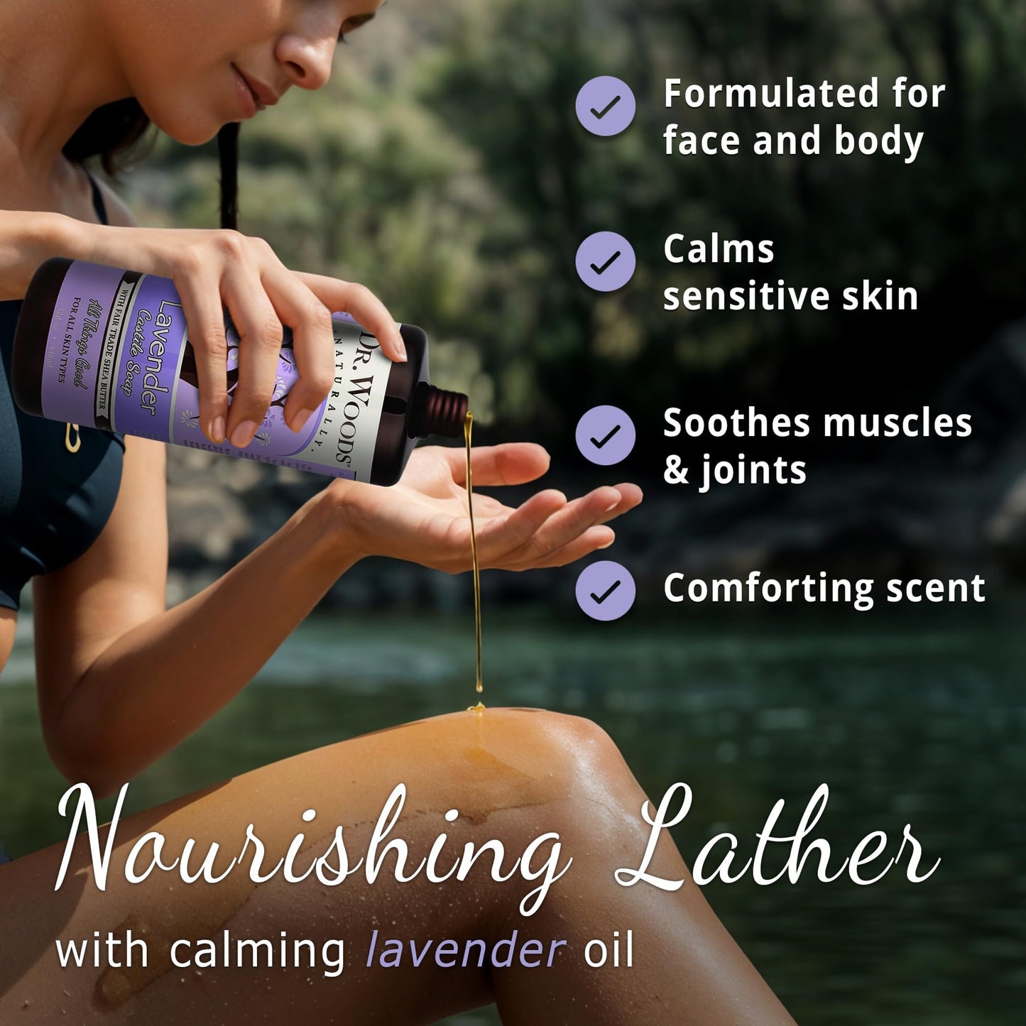 Dr. Woods Lavender Liquid Castile Soap - Castile Soap with Pure Lavender Oil, Body Wash for Men and Women, Contains Organic Shea Butter, Natural Beauty & Personal Care Dr. Woods