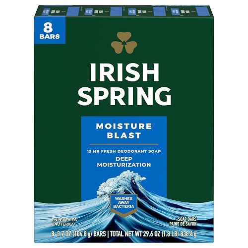Irish Spring Moisture Blast Bar Soap, 3.75oz 8 Count Beauty & Personal Care Irish Spring