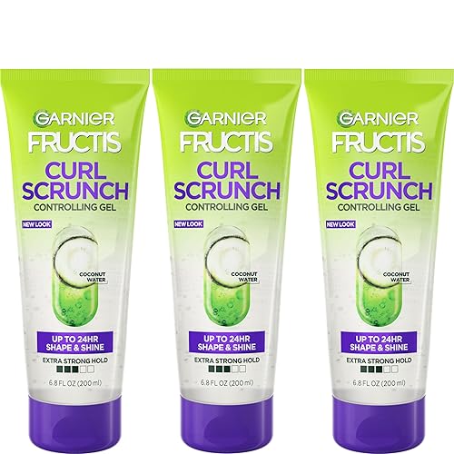 Garnier Fructis Style Curl Scrunch Controlling Gel for Shape & Shine, 6.8 Fl Oz, 3 Count (Packaging May Vary) Beauty & Personal Care Garnier