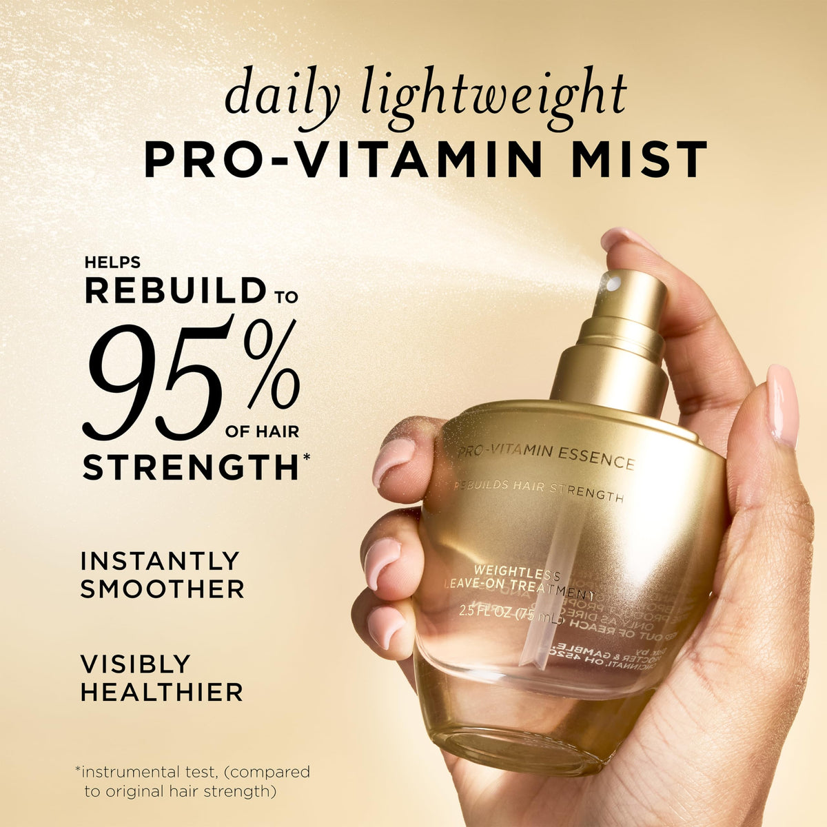 Pantene Pro-Vitamin Essence, Daily Repair Mist, Weightless Leave-On Treatment Strengthens & Rebuilds Damaged Hair, Reduces Breakage, 2.5 Fl Oz Beauty & Personal Care Pantene
