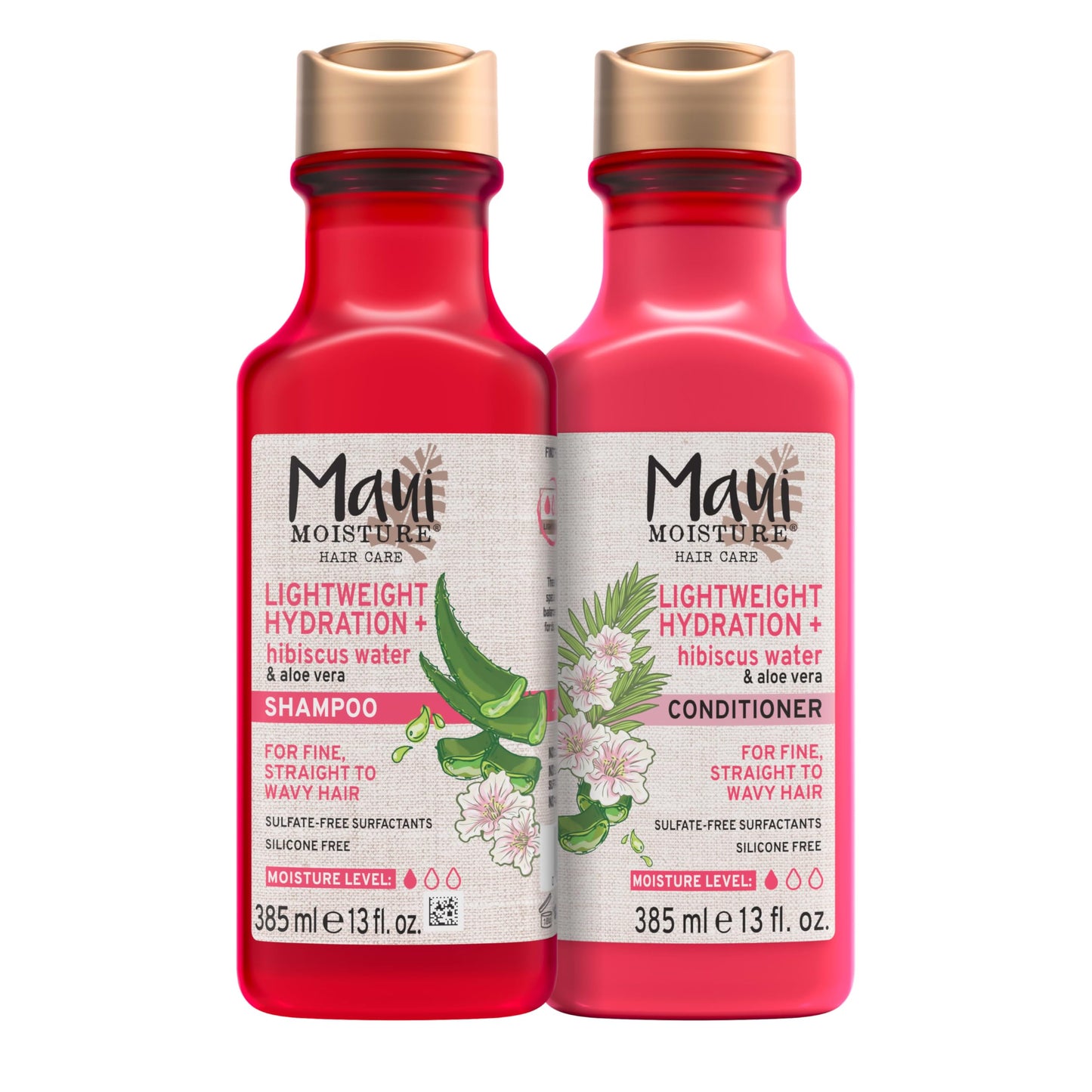 Maui Moisture Lightweight Hydration + Hibiscus Water Shampoo + Conditioner, Nourishing Aloe Vera Softens & Quenches Hair, Vegan & Silicone-Free, 13 Fl Beauty & Personal Care Maui Moisture