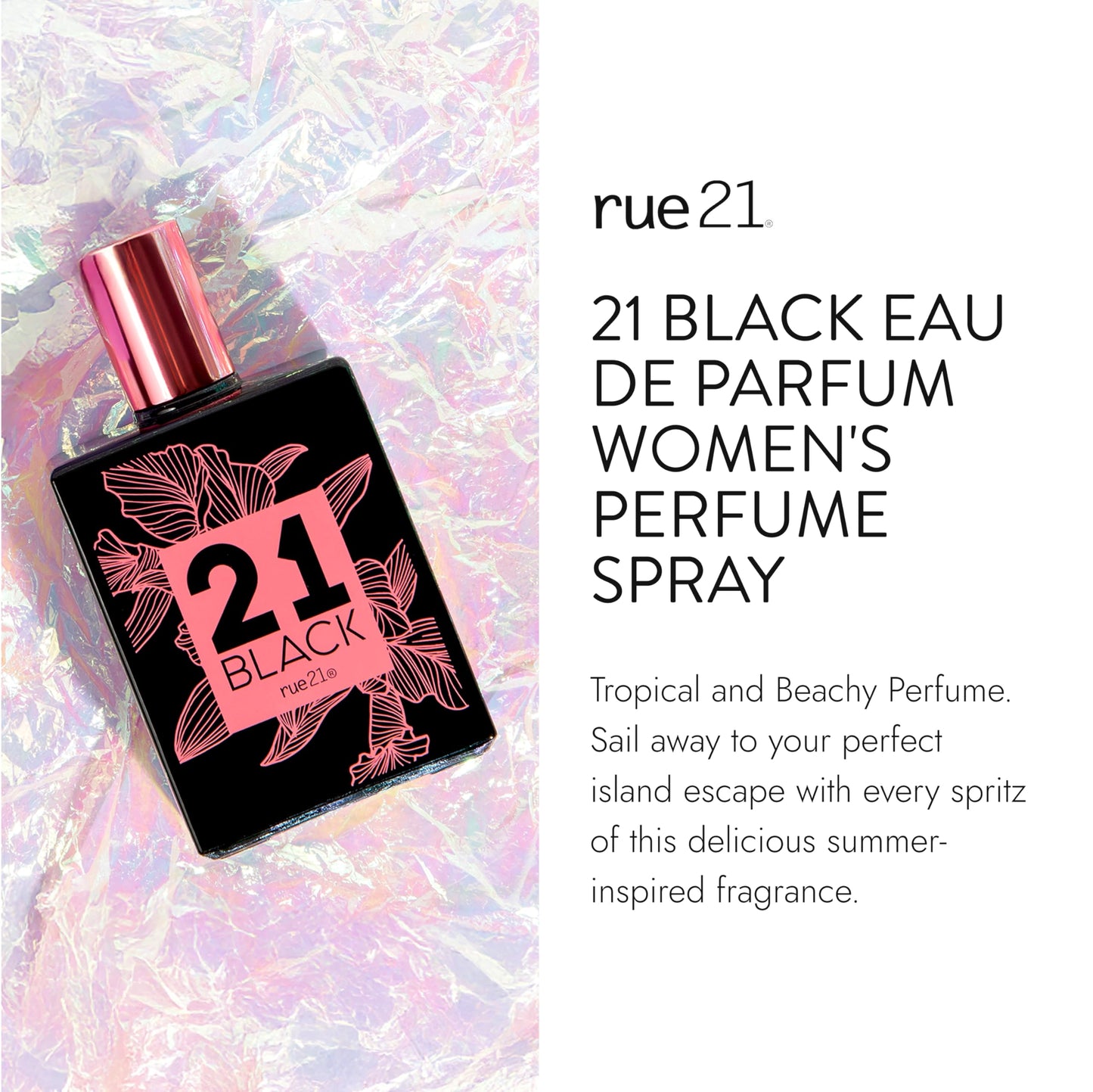 Rue 21 21 Black Eau De Parfum Women's Perfume Spray - 1.7 fl oz (50 ml) Beauty & Personal Care Rue 21