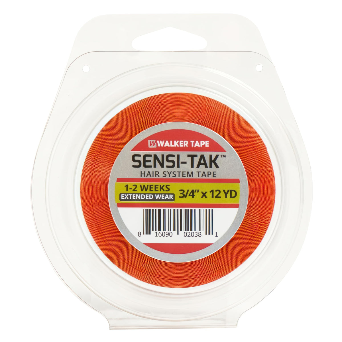 Walker Tape Sensi-Tak Hairpiece Roll 3/4" x 12 Yards, Extended Wear Wig Tape Double Sided Ultra Hold for Poly Systems, Clear Lace Wig Adhesive for