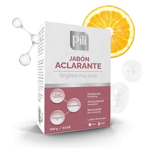 Pili Brightening Soap Bar 2 Pack - Face & Body Exfoliating Soap with Glycolic Acid, Vitamin C & Niacinamide - Skin Brightening for Even Tone & Glowing Beauty & Personal Care Pili Natural
