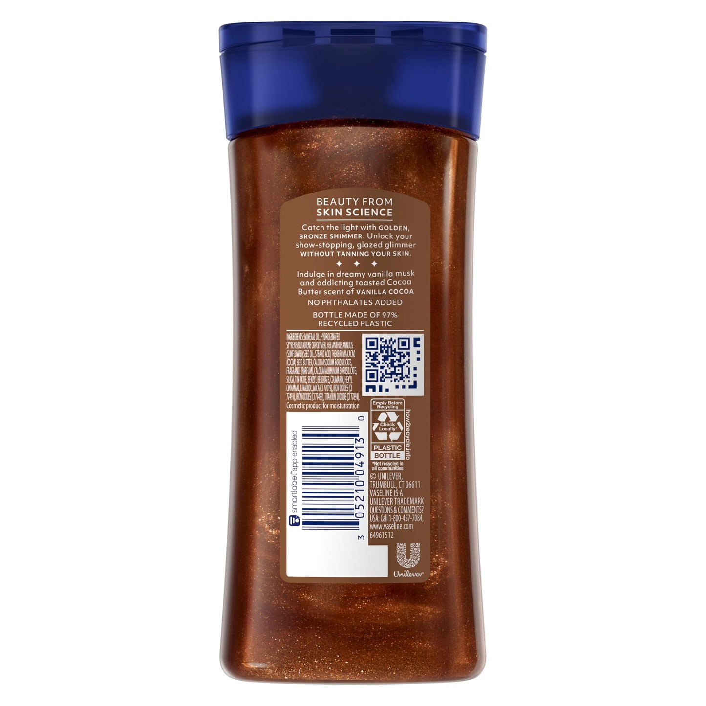 Vaseline Glazed and Glisten Golden Hour Body Gel Oil Glow Vanilla Cocoa Shimmering with Ultra-Hydrating Lipids and 100% Pure Cocoa Butter, 6.8 Oz Beauty & Personal Care Vaseline