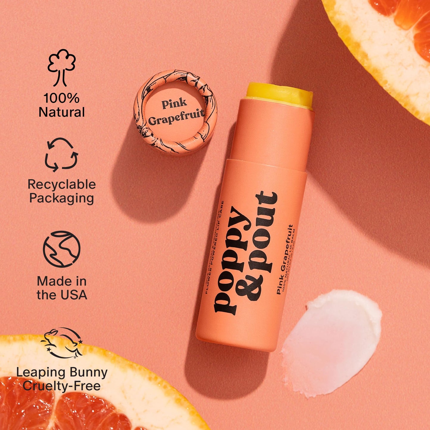 Poppy & Pout Lip Care Set - Lip Balm & Scrub - Sustainable Cardboard Tubes & Glass Jars, All Natural, Beeswax, Coconut Oil, Cruelty Free, Exfoliating Beauty and Personal Care Poppy & Pout