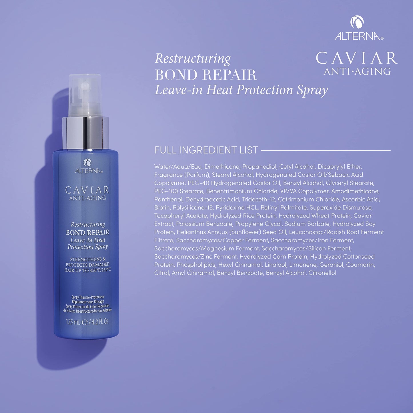 Alterna Caviar Anti-Aging Restructuring Bond Repair Leave-in Heat Protection Spray,4.2 Ounce (2-Pack) Beauty & Personal Care Alterna