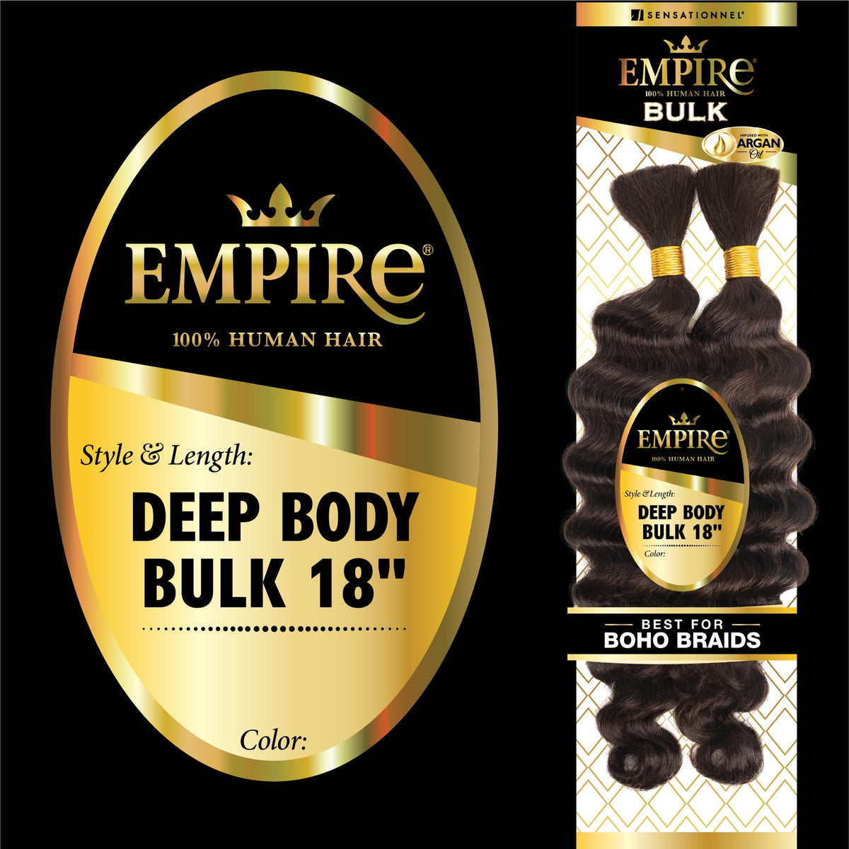 Sensationnel Empire Bulk Braiding-Deep Body,1 pack 18 inch, 2 DARKBROWN
