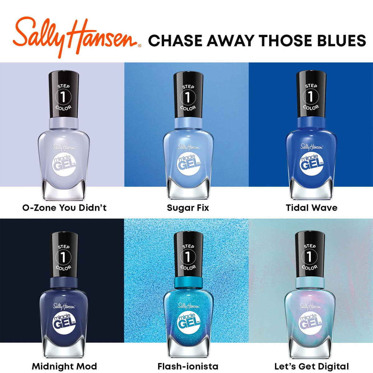 Sally Hansen Miracle Gel™, Combustealble, Long Lasting, Gel-Like Formula, No UV Lamp Needed, Blue Nail Polish
