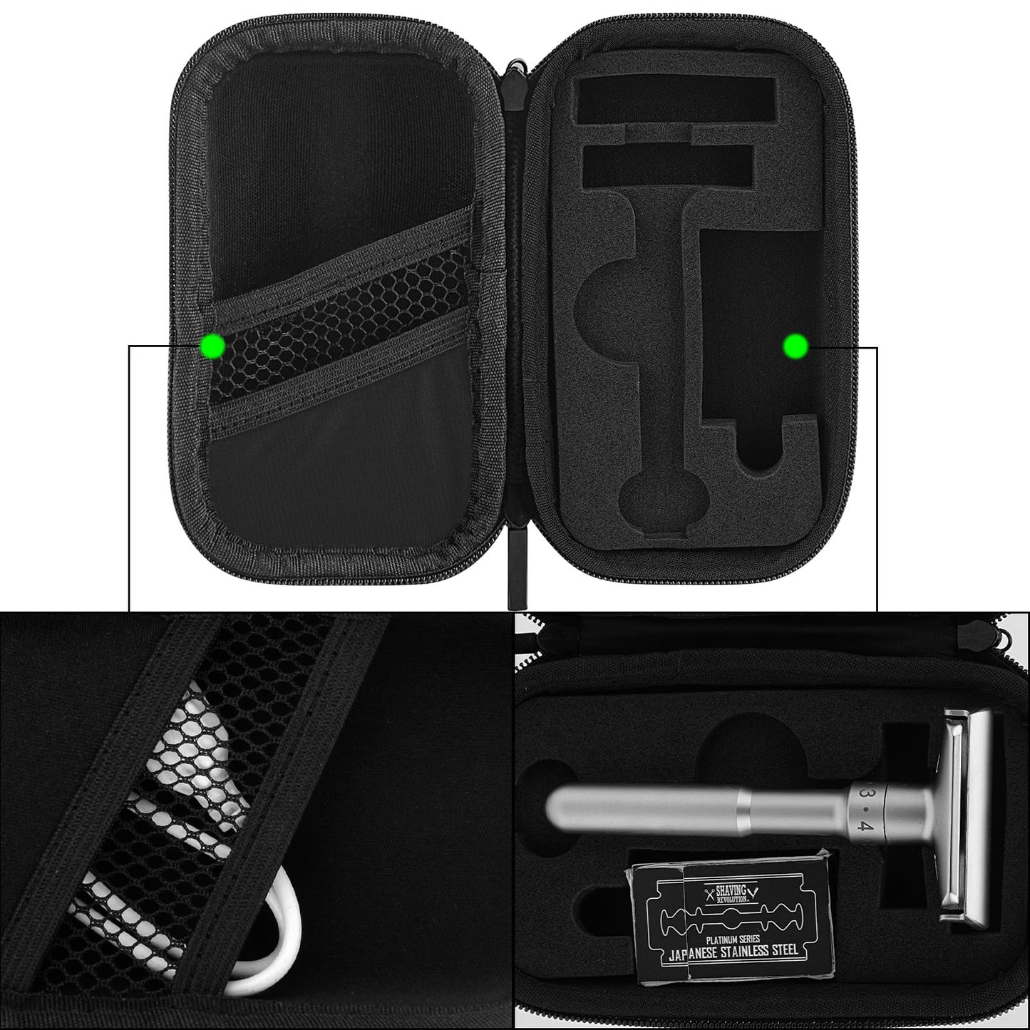 Linkidea Durable Hard Shell Shaving Travel Case, Storage Box for Short/Long Handled Razor Blades & Accessories, Compatible with Merkur, Vikings Beauty and Personal Care Linkidea