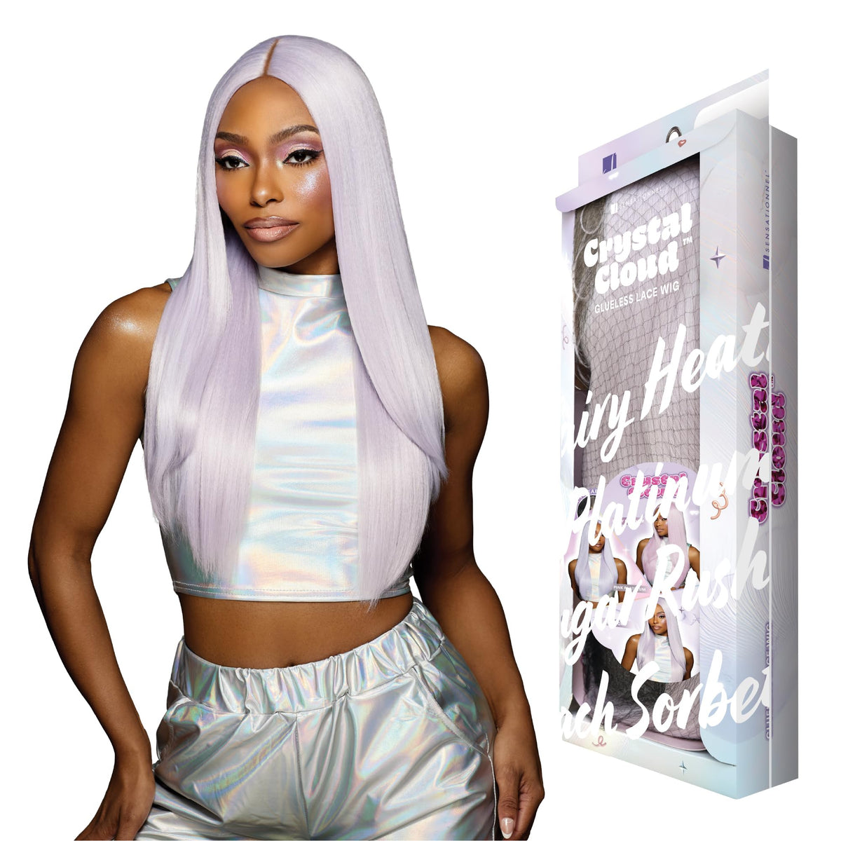 Sensationnel Shearmuse Crystal Cloud LaceWig-Dulcia, PINKPONY