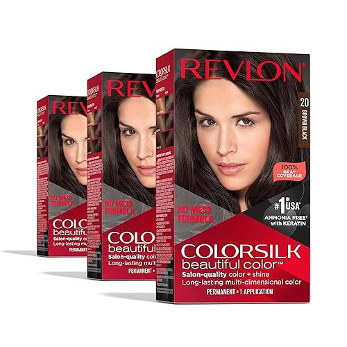 Revlon Colorsilk Beautiful Color Permanent Hair Color, (OLD VERSION) 20 Brown/Black (Pack of 3) Beauty & Personal Care REVLON