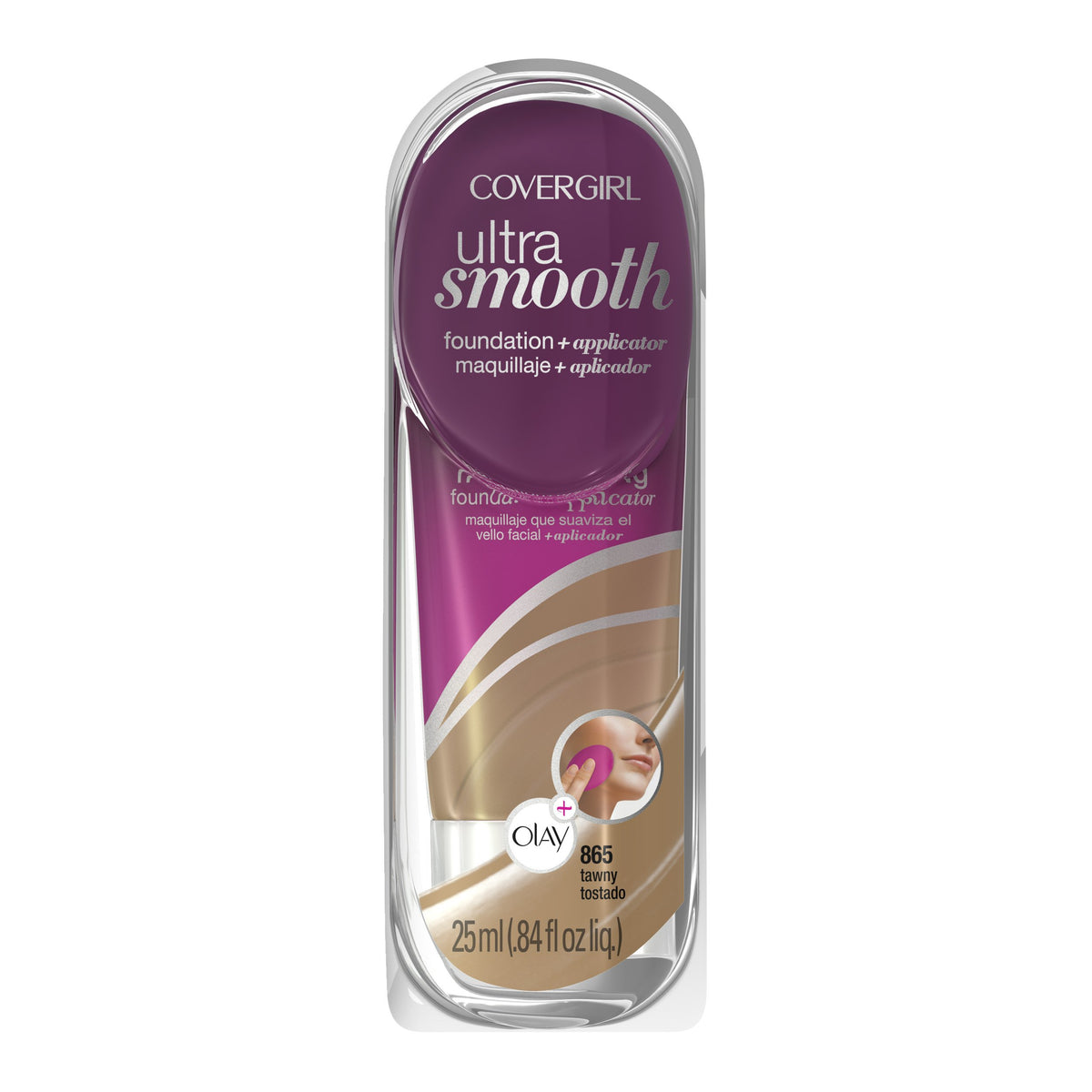 CoverGirl Ultrasmooth Foundation Plus Applicator, Tawny 865, 0.85 Fluid Ounce