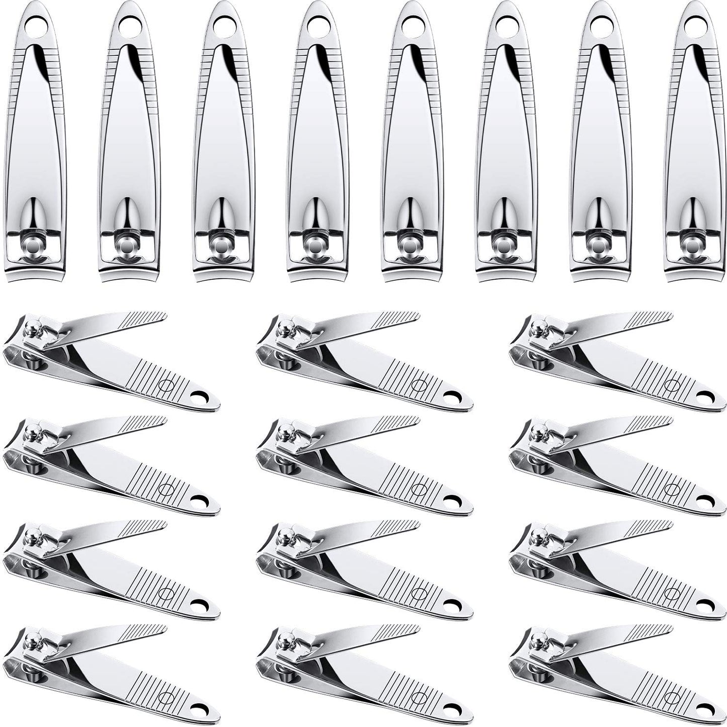 20 Pieces Stainless Steel Nail Clippers Set Fingernail and Toenail Clipper Portable Sturdy Nail Clippers for Men and Women Beauty & Personal Care Mudder