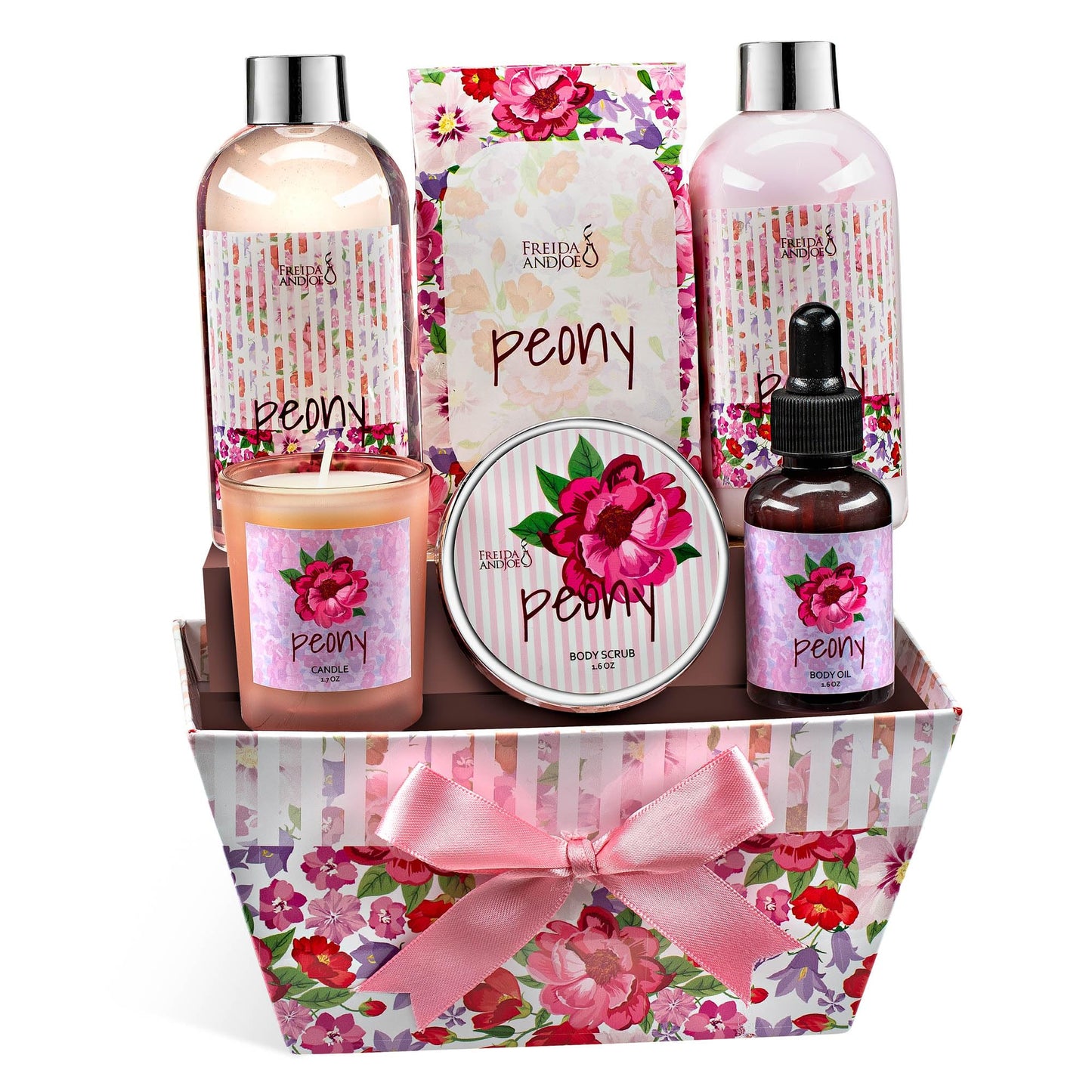 Bath and Body Gift Set for Women, Peony Floral Beauty and Personal Care Freida and Joe