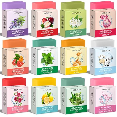 12 Pack Bar Soap Gifts,Mother Day Gift Bulk,Stocking Stuffers for Teen Girls,Bridesmaid Gifts,Teacher Appreciation Gifts Nurse Gifts, Natural Plant Beauty & Personal Care DBEAUTYM