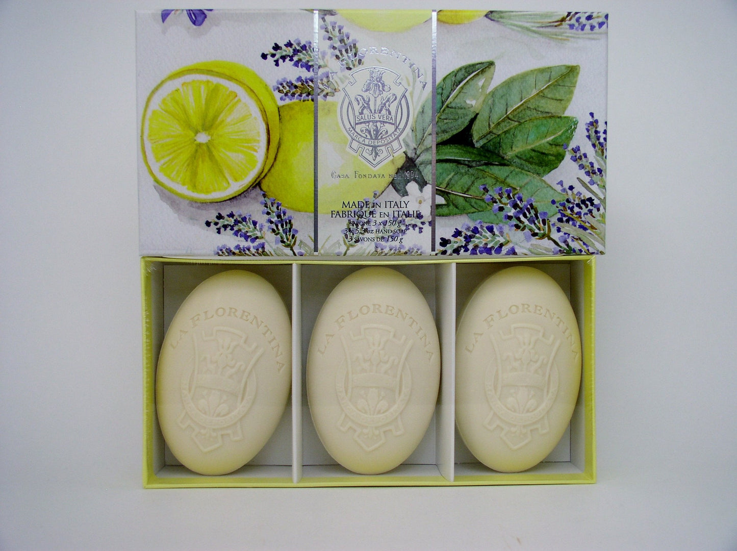 La Florentina Lemon Lavender Luxury Italian Soap Set, 3 x 5.3 oz, Imported From Italy Beauty & Personal Care LA FLORENTINA