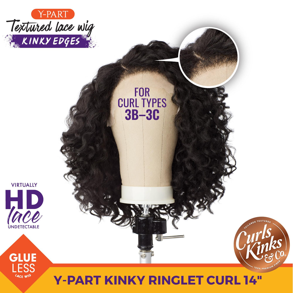 Sensationnel CKCO Kinkyedges Wig-Kinky Ringlet Curl 14 Inch, 2 DARKBROWN