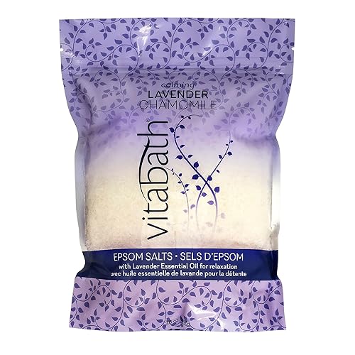 Vitabath Lavender Chamomile Epsom Salts Relaxing Detox Aromatherapy, Muscle Soreness & Body Ache Relieving Soak & Nourishing Skincare for Women & Men Beauty & Personal Care Vitabath