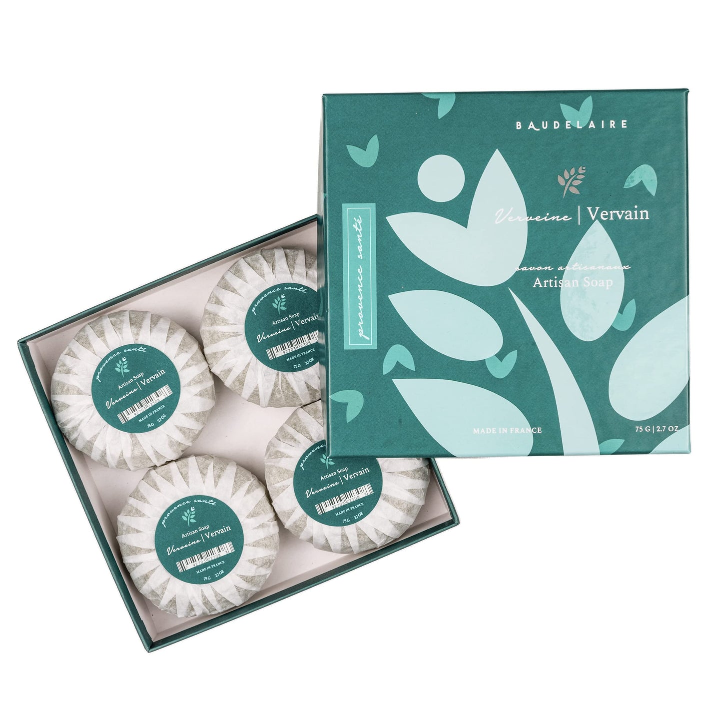 Provence Sante Luxury French Cleansing Bar - Moisturizing Shea Butter - Triple-milled Vervain Fragrance, 2.7oz 4-Bar Gift Box Beauty & Personal Care Provence Sante