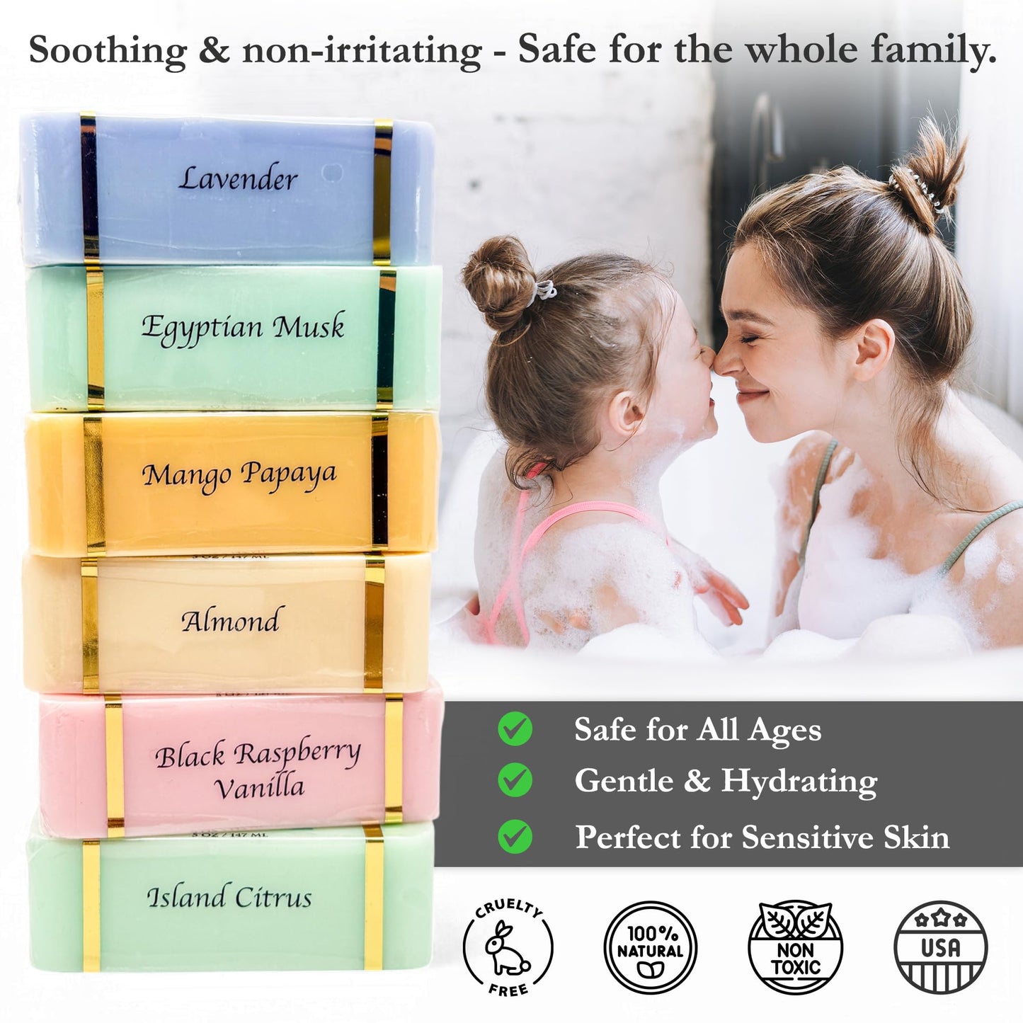 The Grecian Soap Company Goat Milk and Olive Oil Bar Soap - 6-Pack (5 Ounces Each, total 30ozs.) - Moisturizing Body Wash, Bar Soap for Bath Beauty & Personal Care The Grecian Soap Company