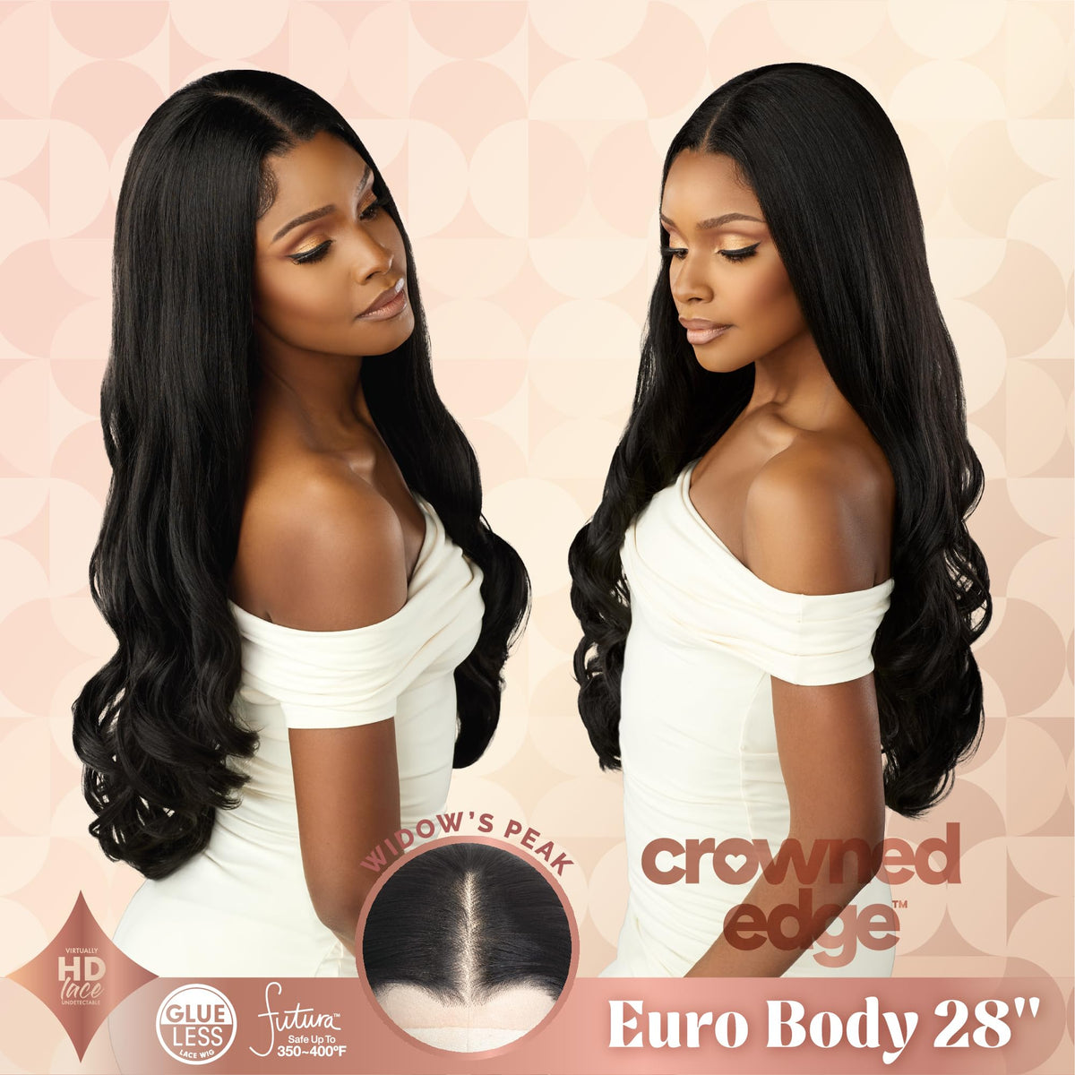 Sensationnel Crowned Edge Widow's Peak Wig -Euro Body 28,BALAYAGECHOCOLATE