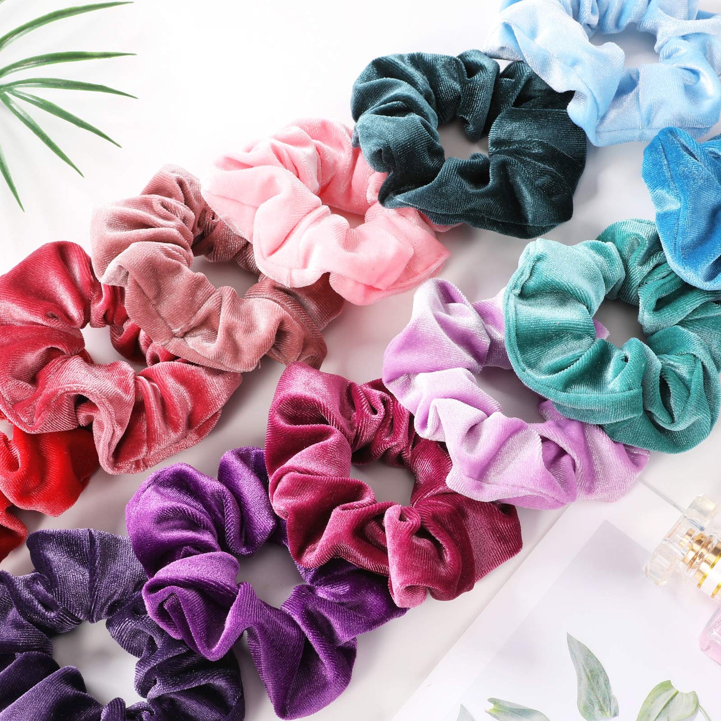 IVARYSS Scrunchies for Girls, 12 Pcs Velvet Scrunchies for Hair, Soft Ponytail Holder, Cute Colors Elastic Hair Bands for Teens and Women Beauty and Personal Care IVARYSS