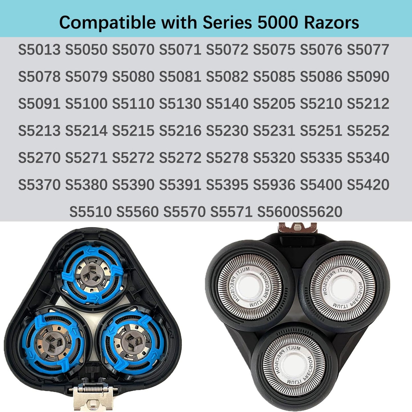 Gleway SH50/52 Replacement Heads Compatible with Philips Series 5000 Electric Shavers, Complete Head Compatible with Norelco Razor Series S5000 All Beauty and Personal Care Gleway