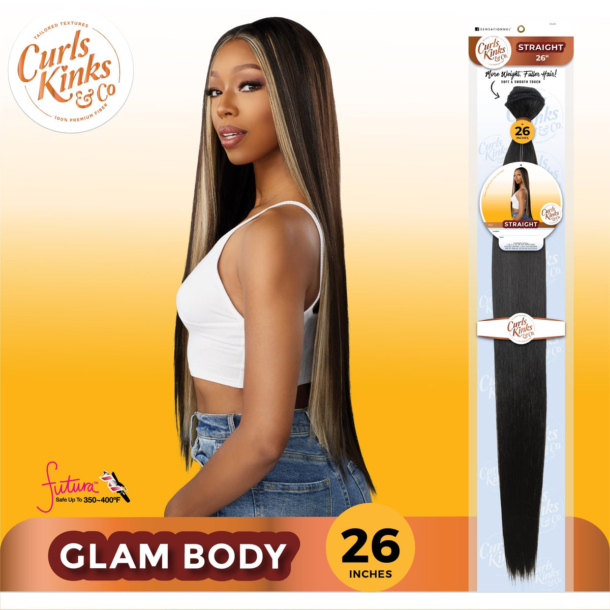 Sensationnel CKCO Synthetic Bundle-Straight,1 pack 26 inch, 30 LIGHTAUBURN